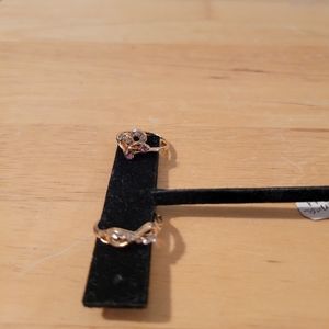 EUC 2 Girls Rhinestones size 4 to 4 1/2, Rings